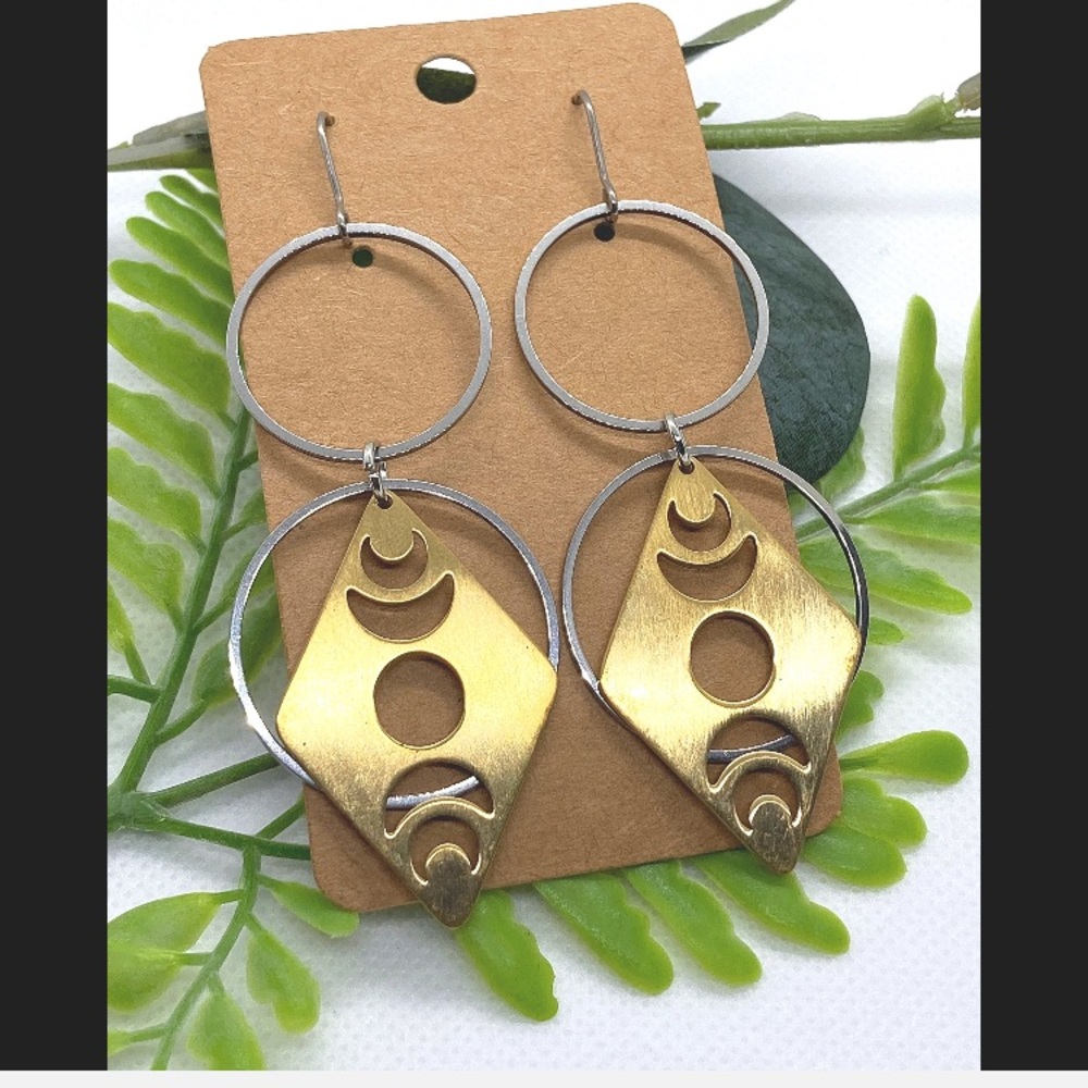 Handmade Moon Phase Earrings
